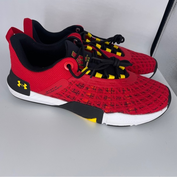 New Under Armour Mens University Maryland Terps Warp Sneakers 10.5 Red - Picture 4 of 8